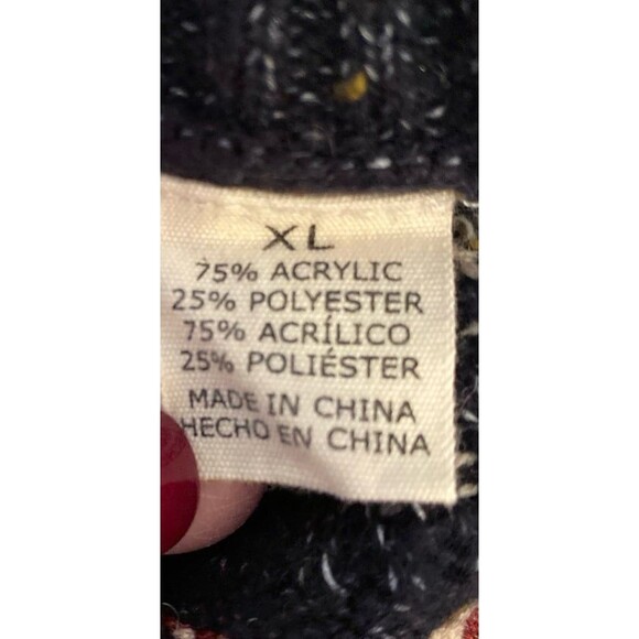 Weatherproof Vintage Original Sweater Size XL Crewneck Fair Isle Black Red EUC - Picture 10 of 12